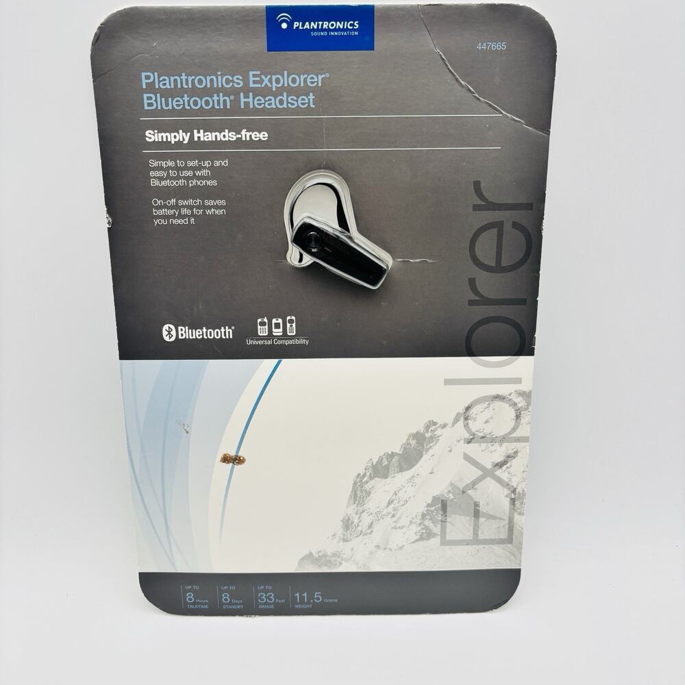 New Plantronics Explorer 210 Bluetooth Headset Wireless Hands Free - New Sealed